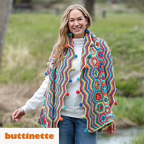 Häkelanleitung – Bohostyle-Stola aus Woll Butt Camilla Häkelanleitung – Bohostyle-Stola aus Woll Butt Camilla von buttinette