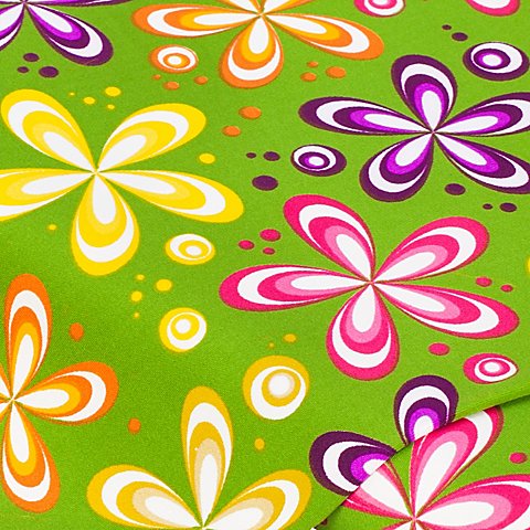 Jersey Flower-Power, grün-color von buttinette