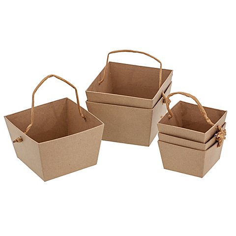 Körbchen, braun, 2 Größen, 6 Stück Körbchen, braun, 2 Größen, 6 Stück von buttinette
