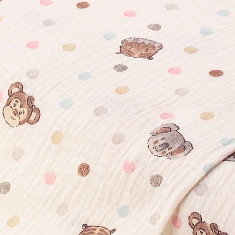 Musselin/Doppel-Gaze "Friends", creme-color von buttinette