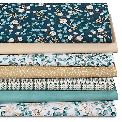 Patchwork- und Quiltpaket "Eucalyptus & Cotton", mint/petrol Patchwork- und Quiltpaket "Eucalyptus & Cotton", mint/petrol von buttinette