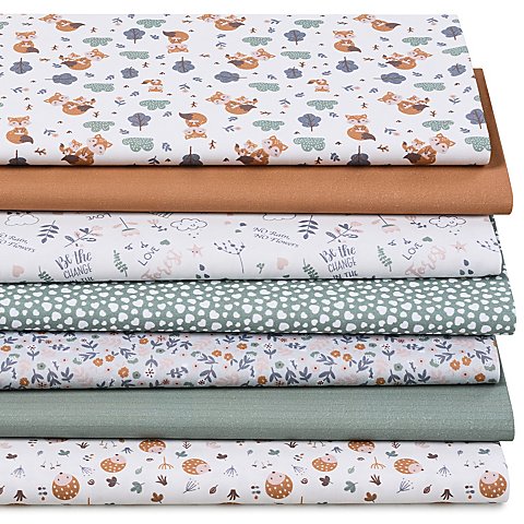 Patchwork- und Quiltpaket "Fuchs & Igel", jade/haselnuss/rosé Patchwork- und Quiltpaket "Fuchs & Igel", jade/haselnuss/rosé von buttinette