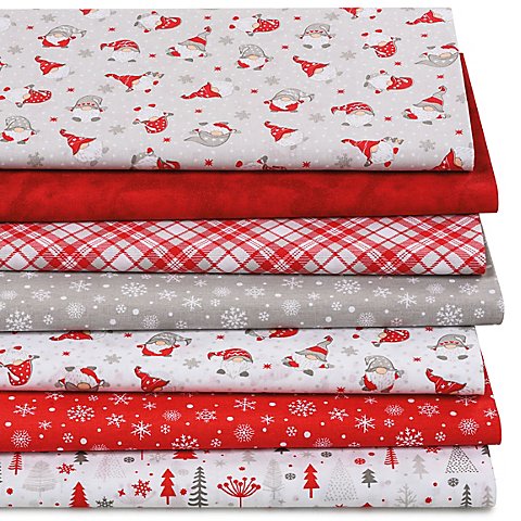 Patchwork- und Quiltpaket "Kleine Wichtel", grau/rot/weiß Patchwork- und Quiltpaket "Kleine Wichtel", grau/rot/weiß von buttinette