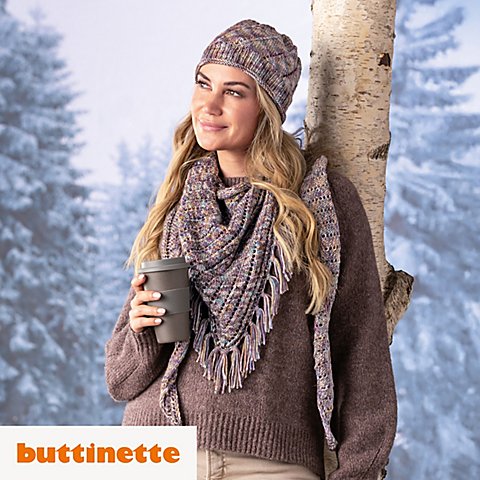 Strickanleitung – Mütze und Dreieckstuch aus Woll Butt Ylvi Strickanleitung – Mütze und Dreieckstuch aus Woll Butt Ylvi von buttinette