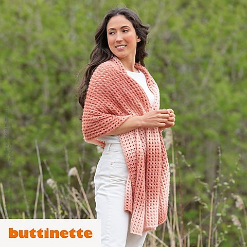 Strickanleitung – Schultertuch aus Happy Hobby Fiore Strickanleitung – Schultertuch aus Happy Hobby Fiore von buttinette