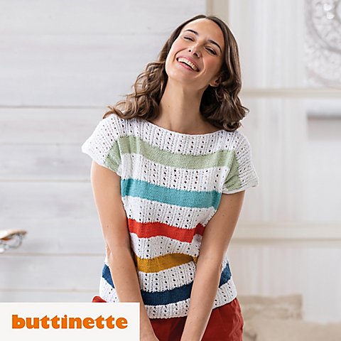 Strickanleitung - Shirt aus Woll Butt Primo Linda Strickanleitung - Shirt aus Woll Butt Primo Linda von buttinette