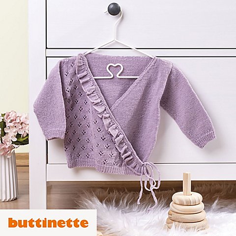 Strickanleitung – Wickel-Jäckchen aus Woll Butt Inessa Strickanleitung – Wickel-Jäckchen aus Woll Butt Inessa von buttinette