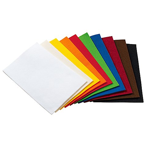 Textilfilz-Paket "Kreativ", Stärke 4 mm, 20 x 30 cm, kräftige Farben von buttinette