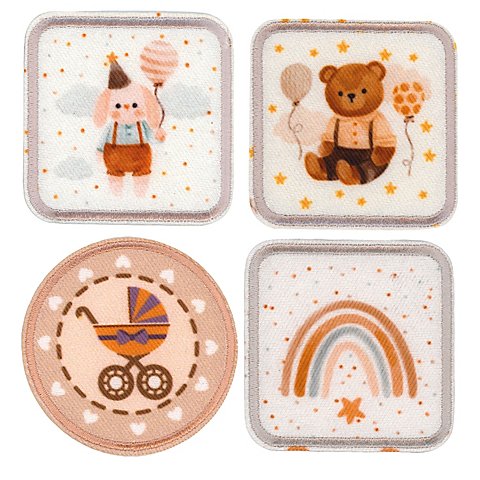 buttinette Applikationen "Baby Cozy", Größe: 5 x 5 cm, Inhalt: 4 Stück buttinette Applikationen "Baby Cozy", Größe: 5 x 5 cm, Inhalt: 4 Stück von buttinette