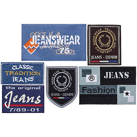 buttinette Applikationen "Jeans", Größe: 4,7 - 9,0 cm, Inhalt: 6 Stück von buttinette