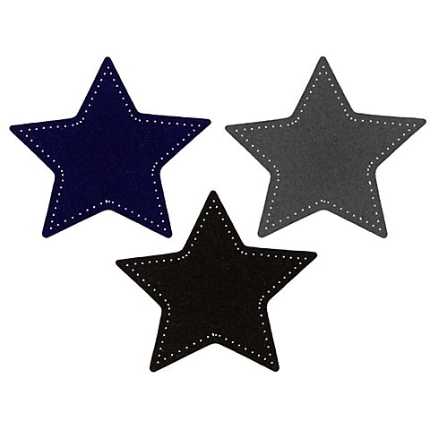 buttinette Applikationen "Sterne" in Veloursoptik, Inhalt: 3 Stück von buttinette