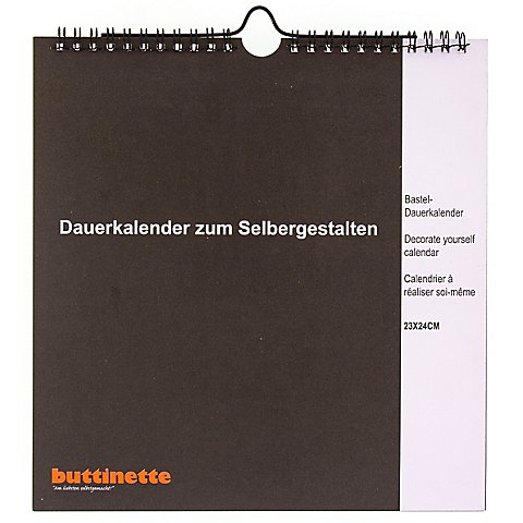 buttinette Bastel-Dauerkalender, schwarz, 23 x 24 cm von buttinette