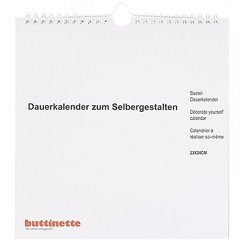 buttinette Bastel-Dauerkalender, weiß, 23 x 24 cm von buttinette