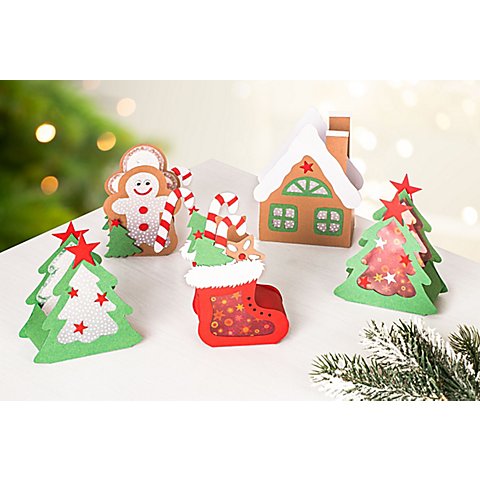 buttinette Bastel-Set Tischlaternen "Weihnachten", 5 Tischlaternen – Vorlagen bereits vorgedru buttinette Bastel-Set Tischlaternen "Weihnachten", 5 Tischlaternen – Vorlagen bereits vorgedru von buttinette