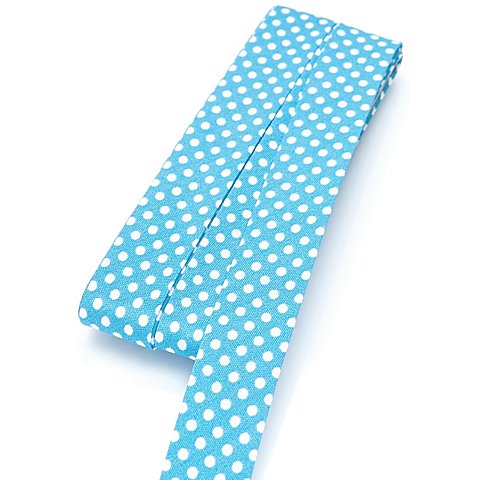 buttinette Baumwoll-Schrägband "Punkte", türkis-weiß, Breite: 2 cm, 5 m buttinette Baumwoll-Schrägband "Punkte", türkis-weiß, Breite: 2 cm, 5 m von buttinette
