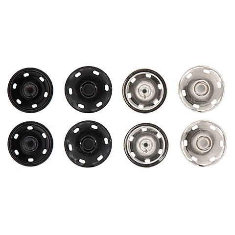 buttinette Druckknöpfe zum Annähen, silber und schwarz, Größe: 30 mm Ø, Inhalt: 4 Stück buttinette Druckknöpfe zum Annähen, silber und schwarz, Größe: 30 mm Ø, Inhalt: 4 Stück von buttinette