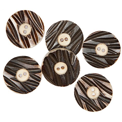 buttinette Echthorn-Knöpfe, Größe: 2,3 cm Ø, Inhalt: 6 Stück buttinette Echthorn-Knöpfe, Größe: 2,3 cm Ø, Inhalt: 6 Stück von buttinette
