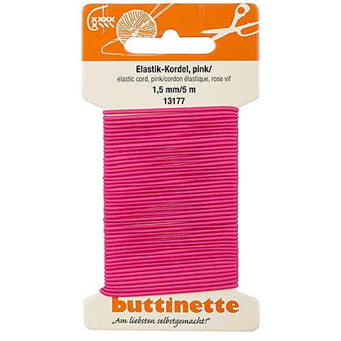 buttinette Elastik-Kordel, pink, Stärke: 1,5 mm, Länge: 5 m von buttinette