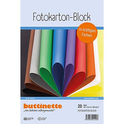 buttinette Fotokarton-Block, bunt, 24 x 34 cm, 20 Blatt buttinette Fotokarton-Block, bunt, 24 x 34 cm, 20 Blatt von buttinette