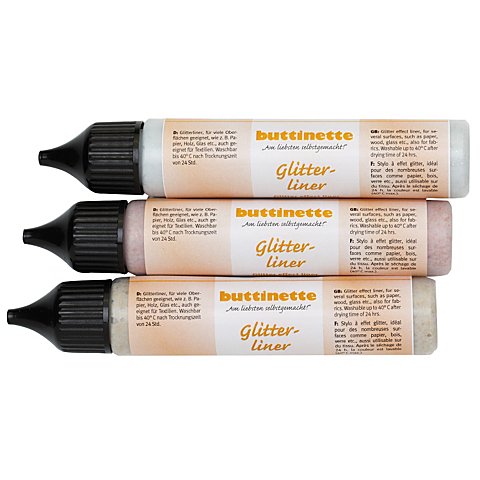 buttinette Glitterliner, gold-silber-kupfer, 3x 28 ml von buttinette