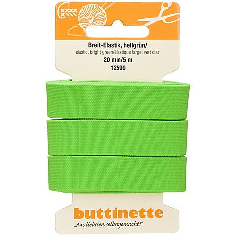 buttinette Gummiband "Breit-Elastik", hellgrün, Breite: 20 mm, Länge: 5 m von buttinette