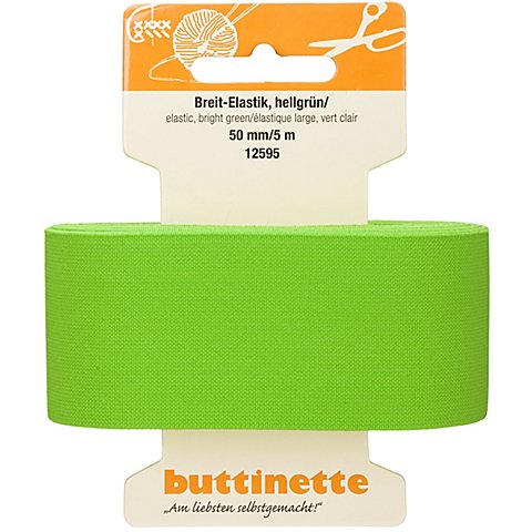 buttinette Gummiband "Breit-Elastik", hellgrün, Breite: 50 mm, Länge: 5 m von buttinette
