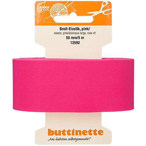 buttinette Gummiband "Breit-Elastik", pink, Breite: 50 mm, Länge: 5 m von buttinette