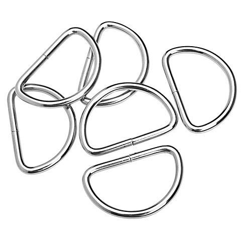 buttinette Halbringe/D-Ringe, silber, für 25 mm breite Bänder, 6 Stück von buttinette