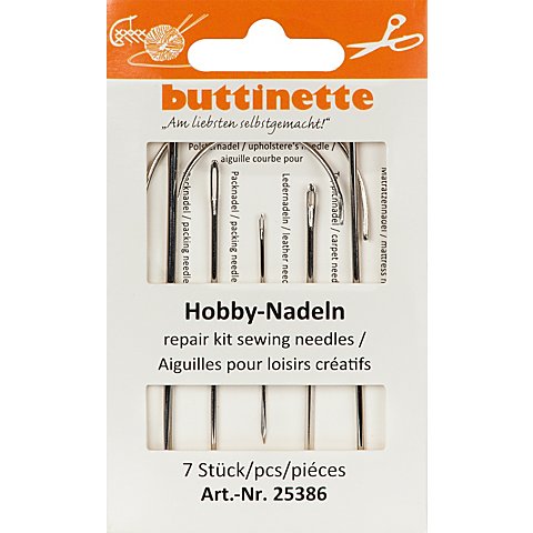 buttinette Hobby-Nadelset, Stärke: 1 - 2,1 mm, Länge: 4,5 - 9 cm, Inhalt: 7 Stück von buttinette