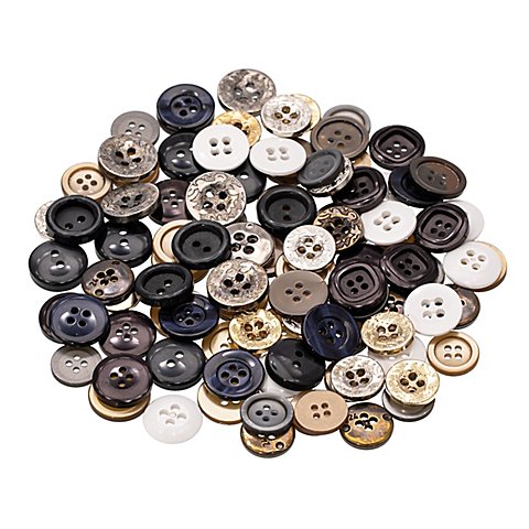 buttinette Hosen- und Jeansknöpfe, Größe: Ø 13–18 mm, Inhalt: 100 Stück buttinette Hosen- und Jeansknöpfe, Größe: Ø 13–18 mm, Inhalt: 100 Stück von buttinette