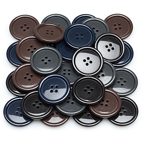 buttinette Jacken- und Mantelknöpfe, Größe: 28 mm Ø, Inhalt: 32 Stück buttinette Jacken- und Mantelknöpfe, Größe: 28 mm Ø, Inhalt: 32 Stück von buttinette