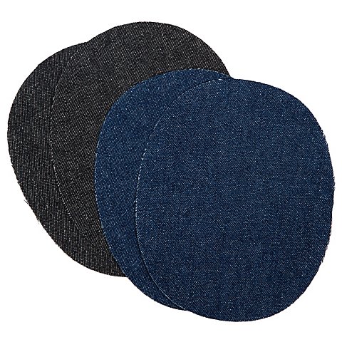 buttinette Jeans-Flicken, Größe: 12,5 x 10 cm, Farbe: dunkelblau/schwarz, Inhalt: 2 Paar von buttinette