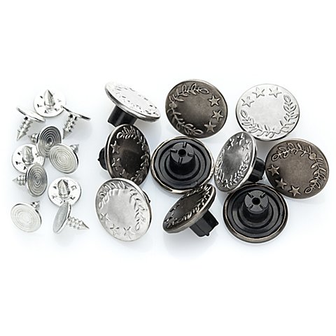 buttinette Jeansknöpfe, silber/altsilber, Größe: 17 mm Ø, Inhalt: 20 Stück buttinette Jeansknöpfe, silber/altsilber, Größe: 17 mm Ø, Inhalt: 20 Stück von buttinette