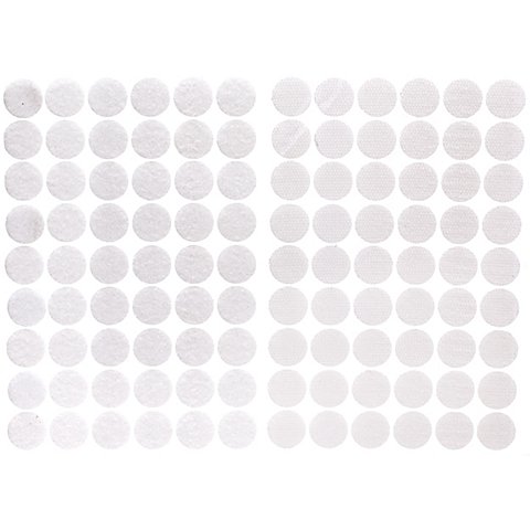 buttinette Klettverschlusspunkte, selbstklebend, weiß, 20 mm Ø, 54 Paar von buttinette