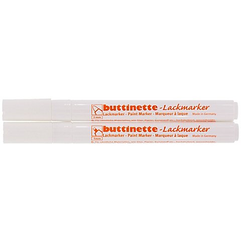 buttinette Lackmarker, weiß, 2 Stifte von buttinette
