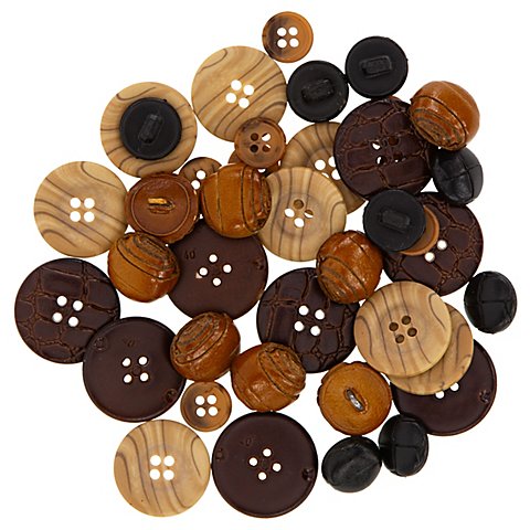 buttinette Leder- und Holzimitatknöpfe, 15–25 mm Ø, Inhalt: 40 Stück buttinette Leder- und Holzimitatknöpfe, 15–25 mm Ø, Inhalt: 40 Stück von buttinette