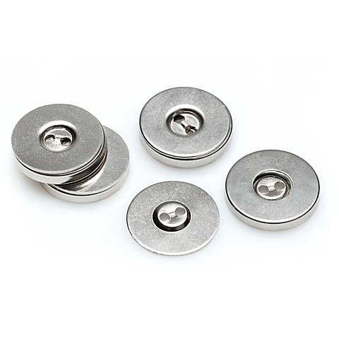 buttinette Magnet-Verschlüsse, zum Annähen, Größe: 19 mm Ø, Inhalt: 4 Stück von buttinette