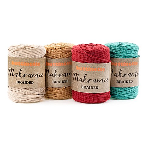 buttinette Makramee-Garn "Braided", geflochten, Stärke: 4 mm, Länge: 65 m buttinette Makramee-Garn "Braided", geflochten, Stärke: 4 mm, Länge: 65 m von buttinette