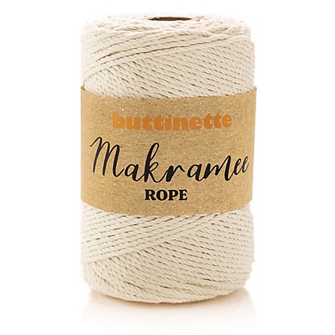 buttinette Makramee-Garn "Rope", natur, 3-fach verzwirnt, Stärke: 3 mm, Länge: 150 m buttinette Makramee-Garn "Rope", natur, 3-fach verzwirnt, Stärke: 3 mm, Länge: 150 m von buttinette
