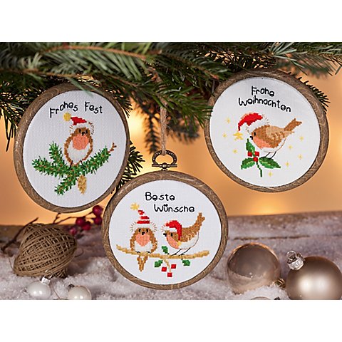 buttinette Miniatur-Stickbilder "X-Mas Grüße", Ø 10 cm, 3er-Set buttinette Miniatur-Stickbilder "X-Mas Grüße", Ø 10 cm, 3er-Set von buttinette