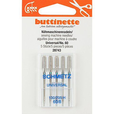 buttinette Nähmaschinennadeln "Universal", Stärke: 60, Inhalt: 5 Stück buttinette Nähmaschinennadeln "Universal", Stärke: 60, Inhalt: 5 Stück von buttinette