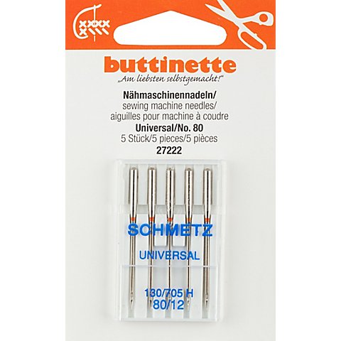 buttinette Nähmaschinennadeln "Universal", Stärke: 80, Inhalt: 5 Stück buttinette Nähmaschinennadeln "Universal", Stärke: 80, Inhalt: 5 Stück von buttinette