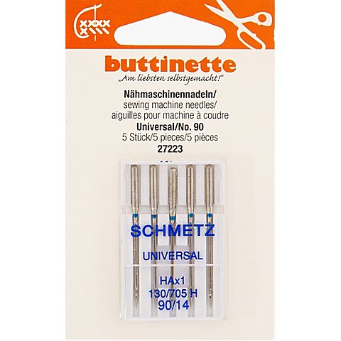 buttinette Nähmaschinennadeln "Universal", Stärke: 90, Inhalt: 5 Stück buttinette Nähmaschinennadeln "Universal", Stärke: 90, Inhalt: 5 Stück von buttinette