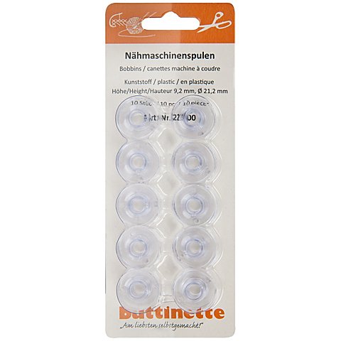 buttinette Nähmaschinenspulen für Horizontalgreifer, 21,2 mm Ø, Höhe: 9,2 mm buttinette Nähmaschinenspulen für Horizontalgreifer, 21,2 mm Ø, Höhe: 9,2 mm von buttinette