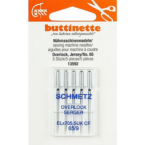 buttinette Overlock-Nähmaschinennadeln "Jersey", Stärke: 65, 5 Stück buttinette Overlock-Nähmaschinennadeln "Jersey", Stärke: 65, 5 Stück von buttinette