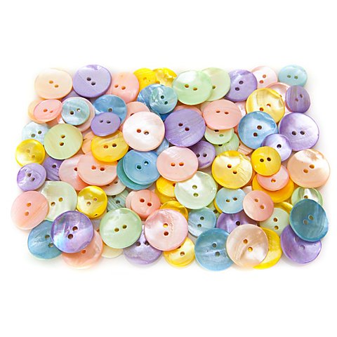 buttinette Perlmuttknöpfe "pastell", rund, Größe: 15–20 mm Ø, 100 Stück buttinette Perlmuttknöpfe "pastell", rund, Größe: 15–20 mm Ø, 100 Stück von buttinette