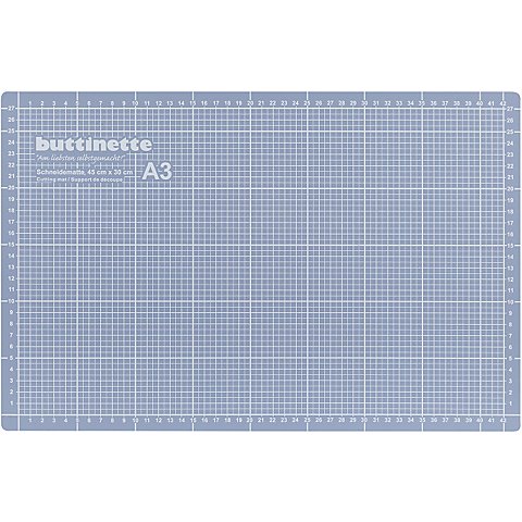 buttinette Profi-Schneidematte, 45 x 30 cm, blau/grau von buttinette