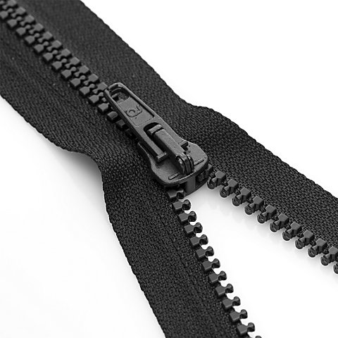 buttinette Reißverschluss mit Kunststoffkrampe in 5,8 mm, schwarz, teilbar von buttinette