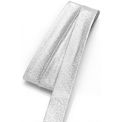 buttinette Schrägband, silber glitzernd, Breite: 2 cm, Länge: 5 m von buttinette