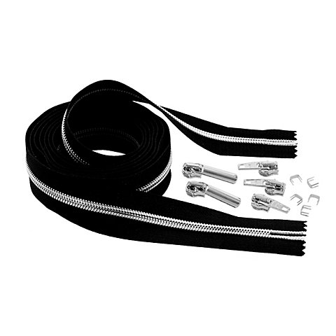buttinette Spiral-Endlosreißverschluss im Set, schwarz, 2 m von buttinette